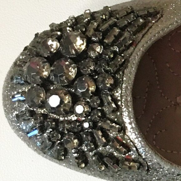 JOAN & DAVID "Daeila" Silver and Rhinestone Ballet Flats  ｡・:*˚:✧｡  Size 6 - Picture 6 of 16